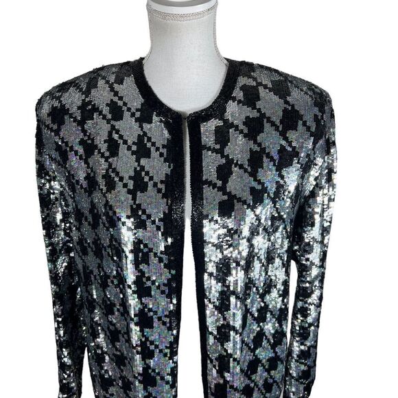 Vintage Fred Hayman Giorgio Beverly Hills Heavily Sequined Open Jacket - Picture 2 of 8